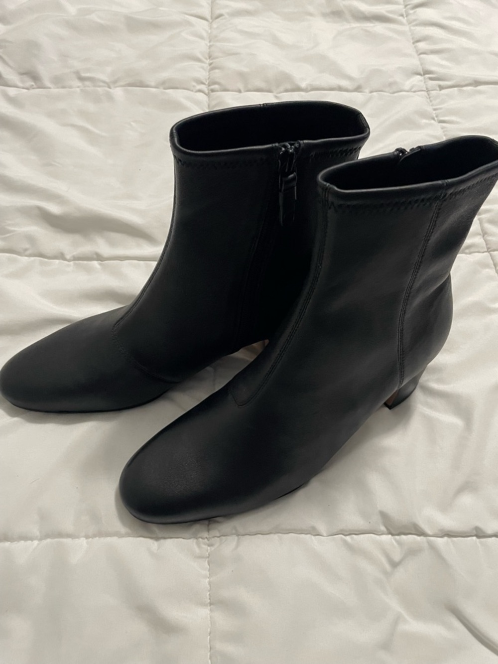 Birdies Black Leather Ankle Booties - Picture 2 of 10